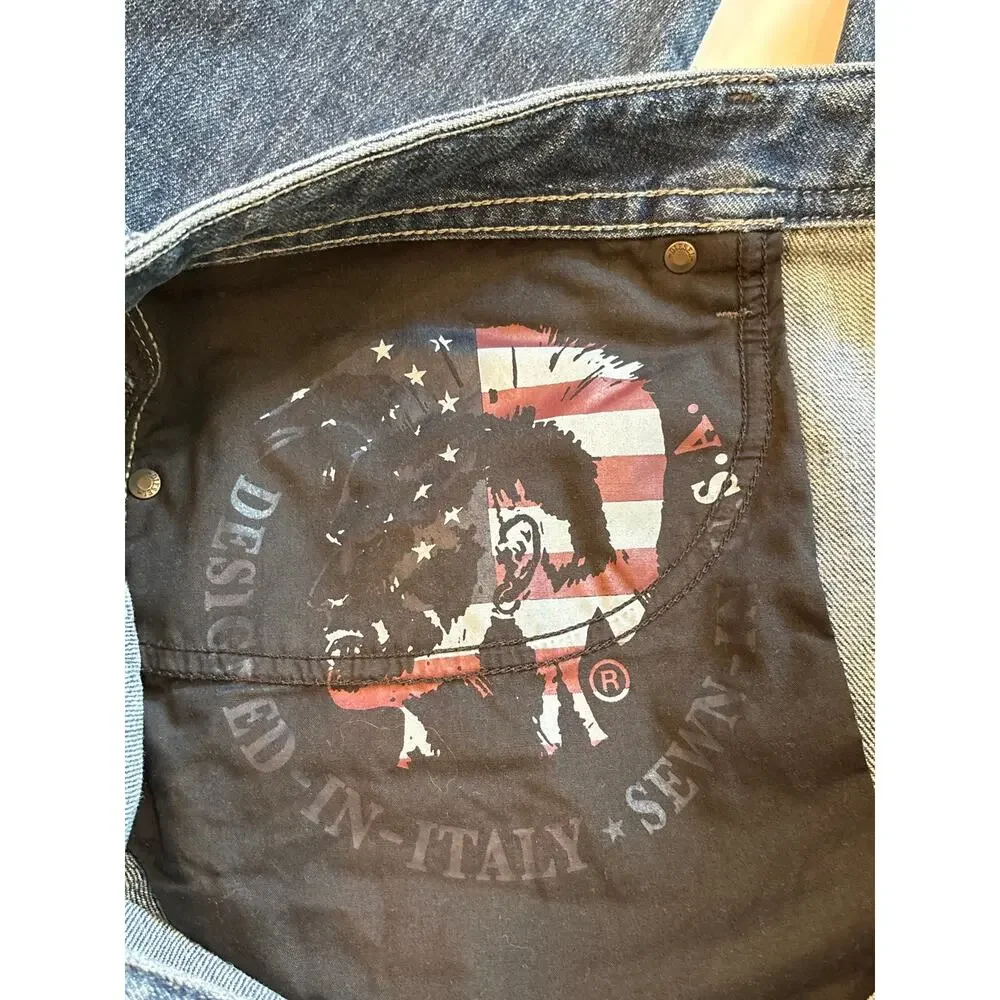 Diesel Buster Jeans Mens 38x32 Blue Slim Tapered Button Fly 100% Cotton USA Made